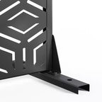 Kamerscherm met 3 panelen en geometrisch patroon ?C zwart gegalvaniseerd staal