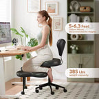 Ergonomiczne krzesło biurowe Pinmoco z siedziskiem na krzyż, regulacją wysokości, obrotem 360, podparciem lędźwiowym, do pracy i biura, dla osób z ADHD