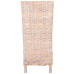 Set aus 2 Esszimmerstühlen aus naturbelassenem Rattan, 19W x 22D x 41H, Boho-Küstenstil