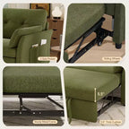 Dyonery 3-in-1-Schlafsofa, ausziehbares Schlafsofa mit Seitentasche und verstellbarer Rückenlehne, werkzeugloser Aufbau, klappbares Zweisitzersofa