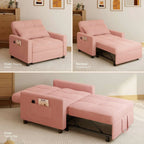 Canapé-lit convertible 3 en 1 avec réglage ajustable, fauteuil-canapé avec lit escamotable, lit pliant convertible pour le salon