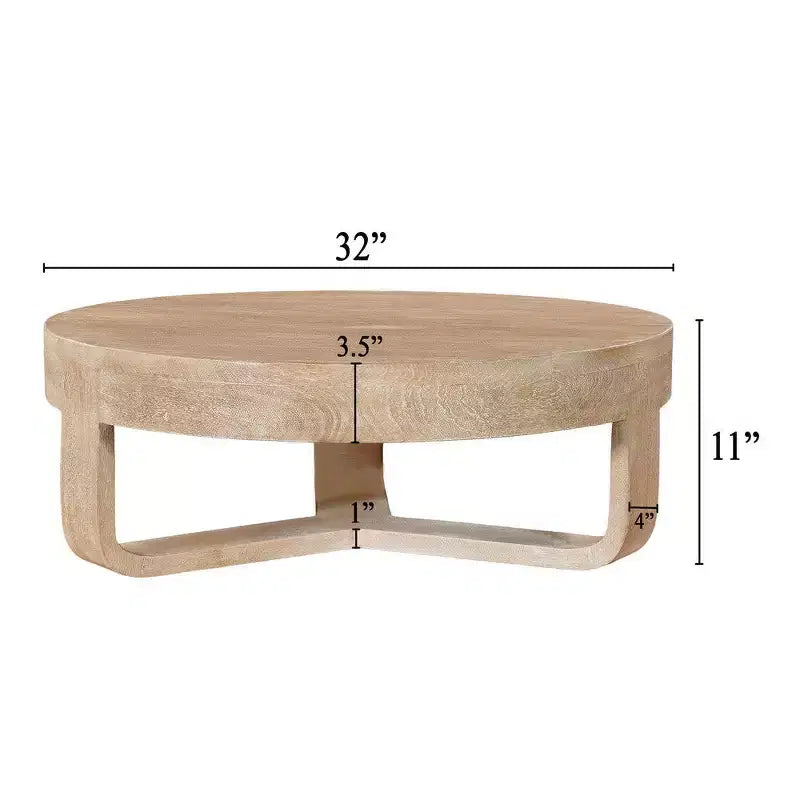 Ronde salontafel van 32 inch met open sledevoet, Royal Hampton
