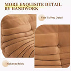 Oversized Fireside Bean Bag Sofa & Ottoman, Pet-Friendly Faux Suede Loveseat for Living Room, Office, No Assembly