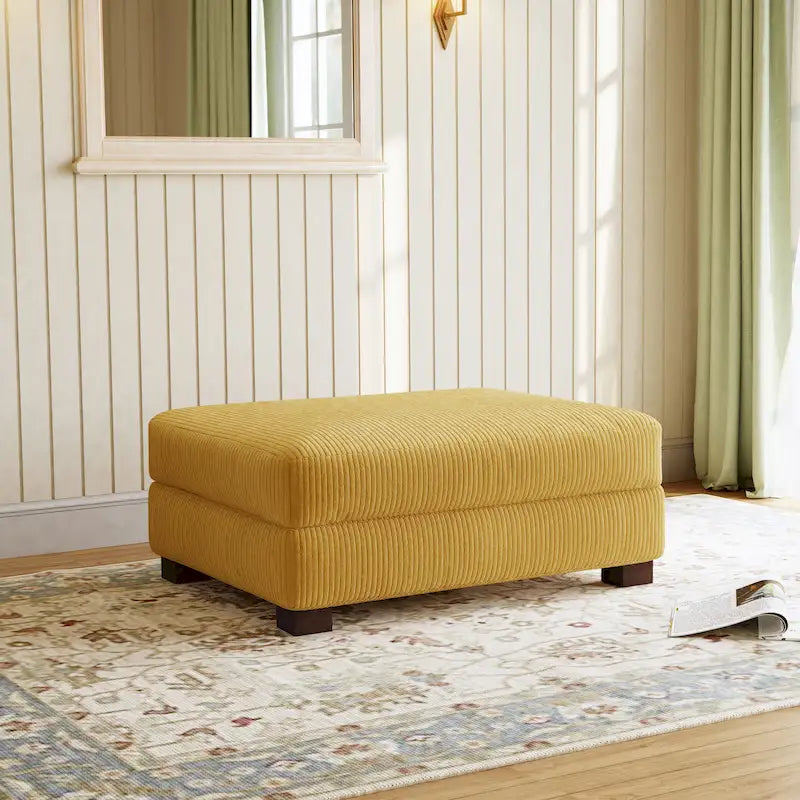 Moderne extra grote poef van ribfluweel