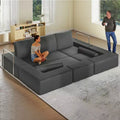 Modulares Cloud-Ecksofa, bequemes Cord-Ecksofa mit tiefer Sitzfläche und hohen Kissen, einfach zu montieren