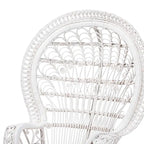 Moderner Boho-Pfauensessel Kallima aus weißem Natur-Rattan