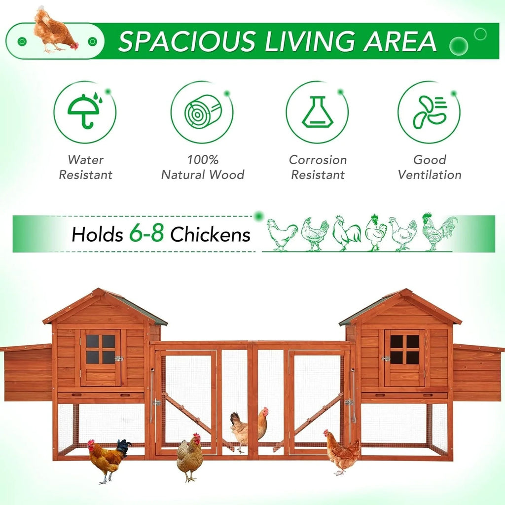 Grand poulailler en bois AECOJOY de 144' avec enclos