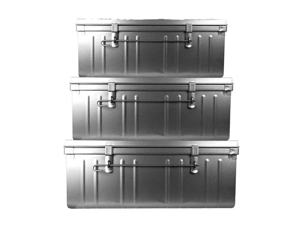 Set aus Stahltruhen - Silberfarben