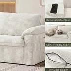 Dyonery 86 Cloud 2-Sitzer-Sofa, tiefe Sitzfläche und breite Armlehnenkissen, stabiler Rahmen, atmungsaktives ergonomisches Design