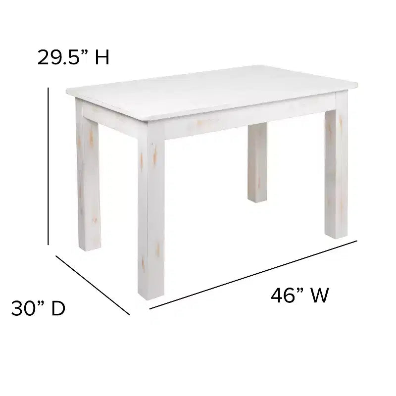 Flash Furniture, rechteckiger Farm-Esstisch aus massivem Kiefernholz, 46 x 30