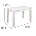 Flash Furniture, rechteckiger Farm-Esstisch aus massivem Kiefernholz, 46 x 30