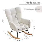 Fauteuil à bascule pour chambre de bébé, fauteuil à glissière pour le salon et l'allaitement, fauteuils d'appoint confortables pour chambre, fauteuils d'intérieur rembourrés en peluche effet teddy