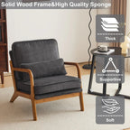 Tapicerowany fotel akcentowy w stylu mid-century modern