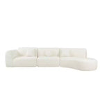 Moderne gebogen hoekbank van 140 inch met chaise longue, set van 3 delen, voor de woonkamer