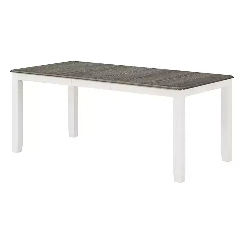 Uitschuifbare eethoekset in landelijke stijl voor 6 personen, rechthoekige tafel en 6 gestoffeerde stoelen