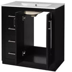 30 Badezimmer-Waschtischunterschrank mit einem Waschbecken, Schrank und 3 Schubladen ??Schwarz / Blau / Grün / Indigo / Weiß