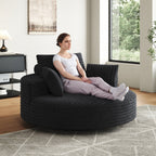 Draaifauteuil voor één persoon van corduroy, chenille en schuim