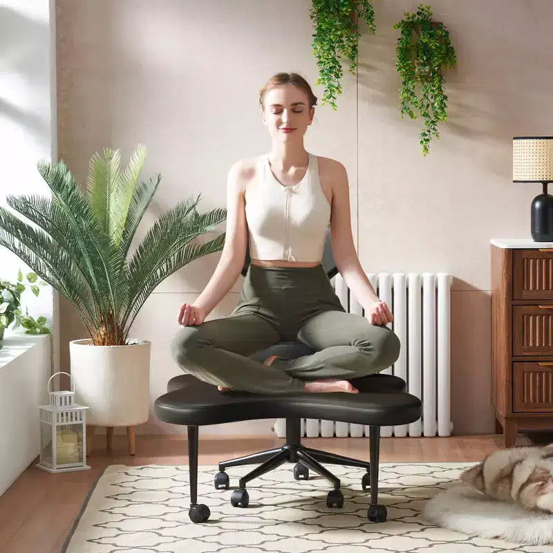 Ergonomiczne krzesło biurowe Pinmoco z siedziskiem na krzyż, regulacją wysokości, obrotem 360, podparciem lędźwiowym, do pracy i biura, dla osób z ADHD