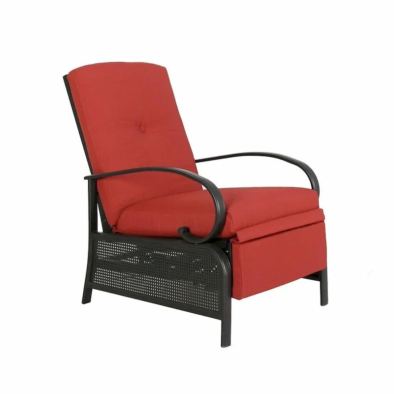 Verstelbare relaxfauteuil voor terras, loungebank met kussen - 38 (D) x 26.5 (W) x 38.5 (H) INCH