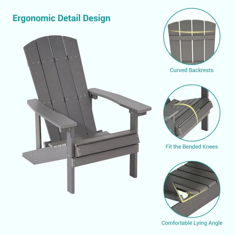 Bonosuki wetterfeste Adirondack-Gartenstühle aus Holz - Set aus 4