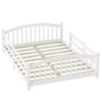 Luxystar Montessori-bed in full size met laag profiel, veiligheidsrails en hoofdeinde