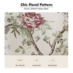 Araceli traditionele houten fauteuil met bloemenstof, hoge rugleuning met vleugels en siernagels| ART OF LIVING DESIGNS