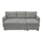 Canapé d’angle convertible et réversible avec lit escamotable, méridienne avec rangement dissimulé et pieds robustes